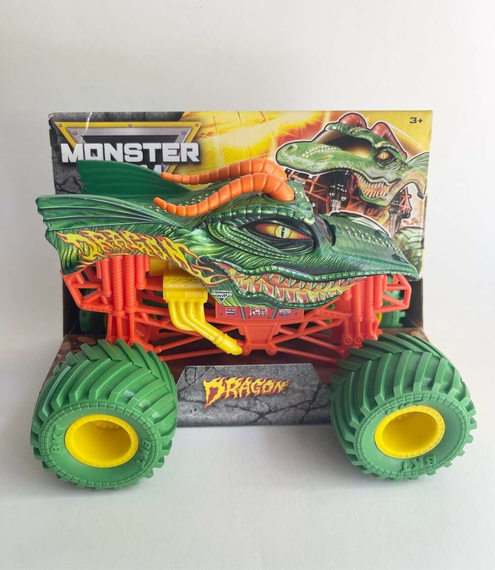 Monster Jam Dragon Monster Truck - 1:24 Scale Die-Cast Vehicle with Authentic Gr